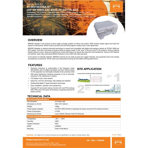 UHF 5W WIRELESS BAND SELECTIVE BDA