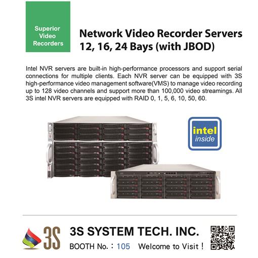 Network Video Recorder Servers 12, 16, 24 Bays (with JBOD)